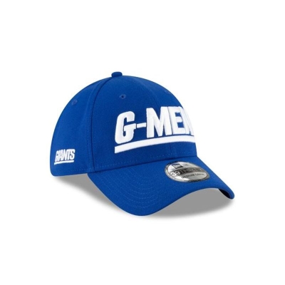 Blue New York Giants Hat - New Era NFL Logo Mix 39THIRTY Stretch Fit Caps USA4869217